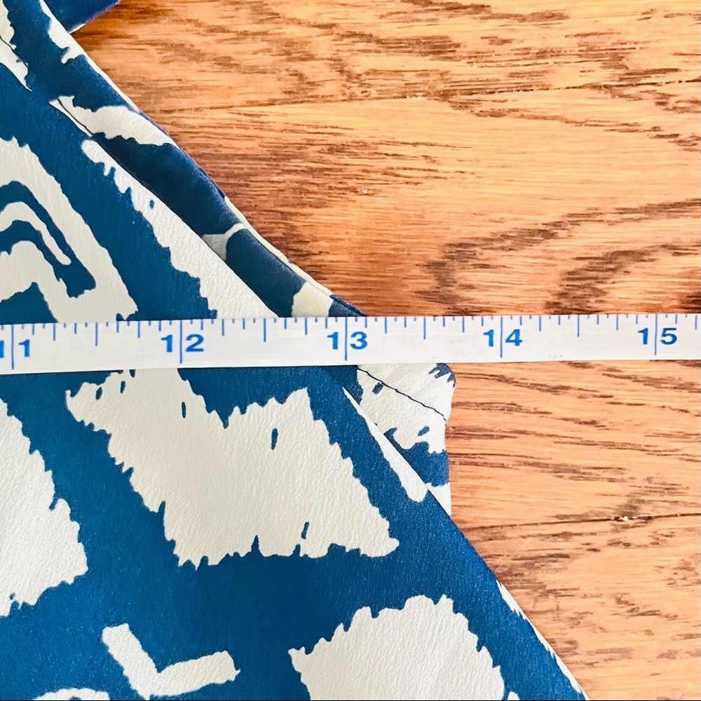 Indulge blue and white geometric print sleeveless maxi dress size Small - Picture 8 of 13